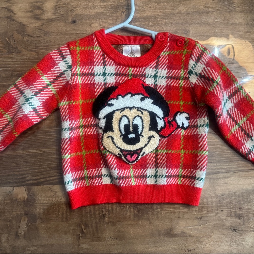 Disney Mickey Christmas sweater 12/18 month EUC